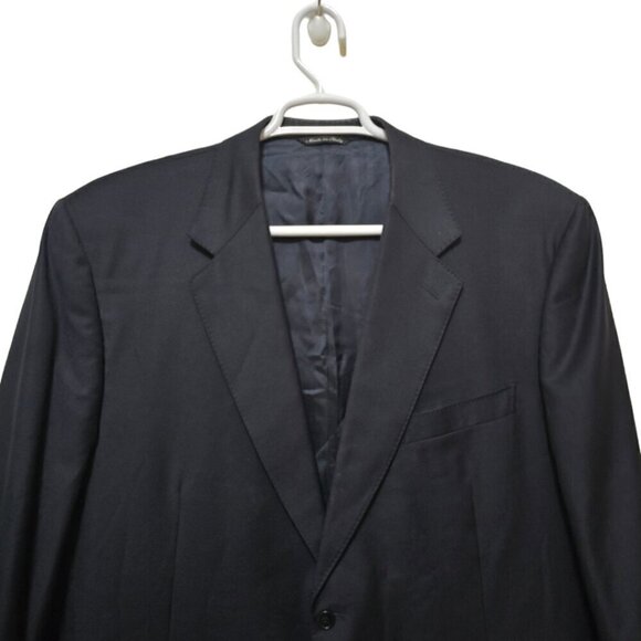 Canali Vintage Navy Single Breasted Italian Wool Blazer Sz 50L - Picture 3 of 12